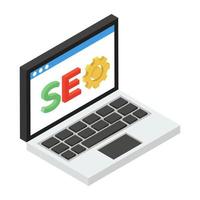 Isometric icon of search engine optimization, editable design vector