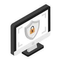 Icon of system security in modern isometric style vector