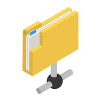 Shared folder icon in isometric design vector