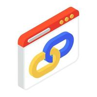 Web link icon in isometric design vector