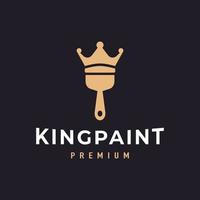 Brush for Paint with King or Queen Crown Royal Logo Design Inspiration vector