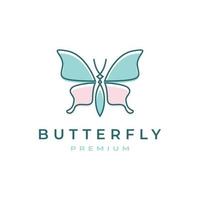 Butterfly Symbol Icon Line art Outline Monoline Logo Design Inspiration vector