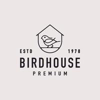 vintage retro etiqueta insignia emblema pájaro casa hipster logo inspiración vector