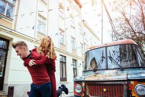 Couple enjoying outdoors in a urban surroundings photo