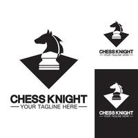 Black Chess Knight Horse silhouette logo design vector template