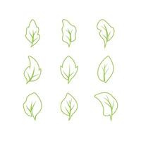 logotipo de hojas verdes.los iconos de hoja verde establecen plantilla vectorial vector