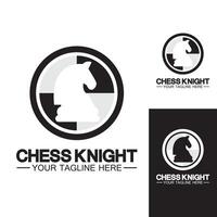 Black Chess Knight Horse silhouette logo design vector template