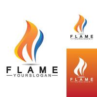 Plantilla de diseño de vector de icono de logotipo de llama de fuego