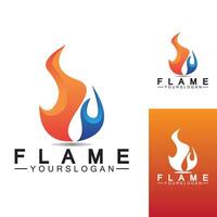 fire flame logo icon vector design template