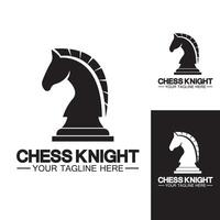 Black Chess Knight Horse silhouette logo design vector template