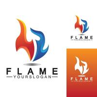 fire flame logo icon vector design template