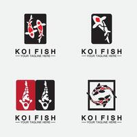 Koi Fish Logo Design Vector Template