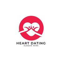 dating logo design template heart dating vector