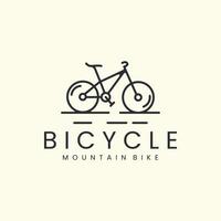 mountain bike with line art style logo icon template design. bicycle, downhill,cycling, vector illustration