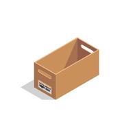 cajas isométricas paquetes de cartón contenedor cerrado abierto caja de cartones de envío vector