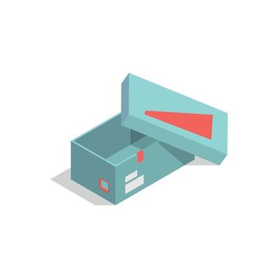 boxes isometric cardboard packages open closed container shipping cartons box