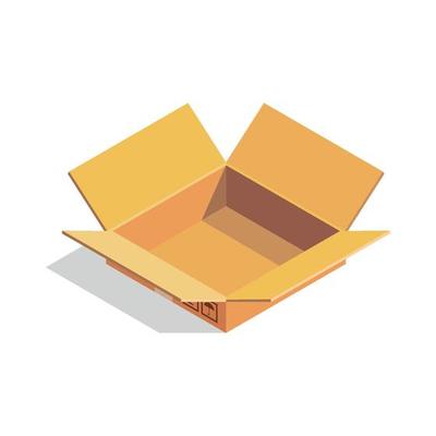 boxes isometric cardboard packages open closed container shipping cartons box