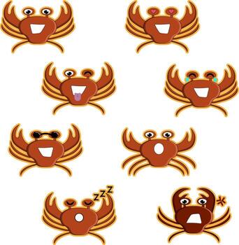 set crab expression perfect for design project vector