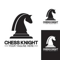 Black Chess Knight Horse silhouette logo design vector template