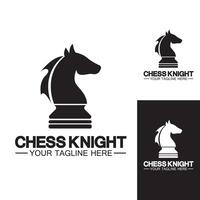 Black Chess Knight Horse silhouette logo design vector template