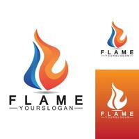 Plantilla de diseño de vector de icono de logotipo de llama de fuego