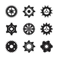conjunto de vectores de iconos de engranajes. colección de signos de ilustración de relojería. símbolo de la mecánica.