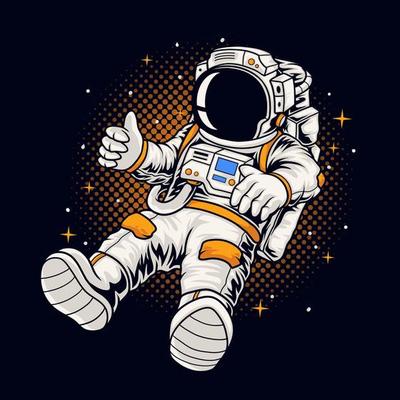Astronaut flying on space