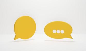 Chat bubble icons or speech bubbles sign symbol on white background. Concept of chat, communication or dialogue photo