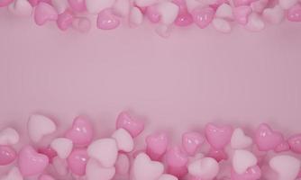 3d render. Heart flying on pink pastel color background. Cute love banner or greeting card design for Happy Women's, Mother's, Valentine's Day and Birthday. photo