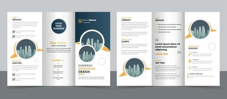 Trifold Brochure Design Template for Your Company, Corporate, Business, Advertising, Marketing, Agency, and Internet Business. vector