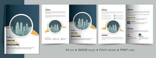 Diseño de plantilla de folleto plegable de negocios moderno corporativo creativo. vector