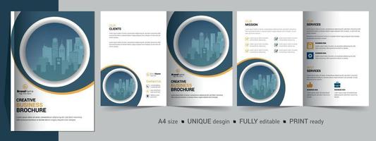 Creative Corporate Modern Business Bifold Brochure Template Design. vector