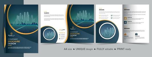 Creative Corporate Modern Business Bifold Brochure Template Design. vector