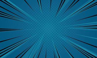 Manga. Speed lines comic effect on blue background. vector