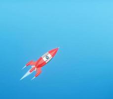 Space rocket - a concept of success, leadership, startup, rivalry. 3D rendering. photo