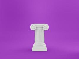 Abstract podium column on the fushcia background. The victory pedestal is a minimalist concept. 3D rendering. photo