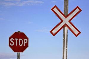 Railroad crossing signs photo