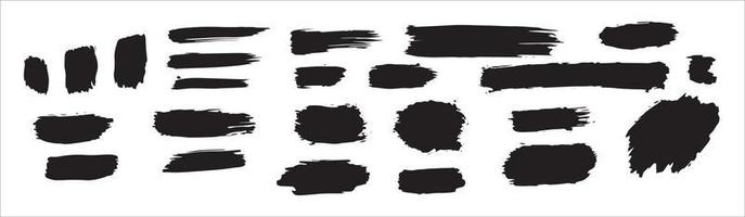 Set of different ink paint brush strokes isolated on white background. Grunge banner background. Vector eps 10