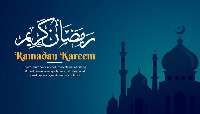 Ramadan kareem islamic background design with mosque illustration. Can be used for greetings card, backdrops or banners.