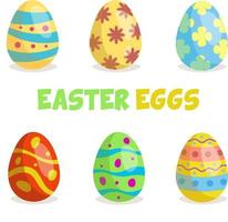 Easter colored  eggs set vector