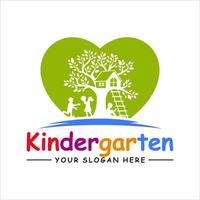 Kindergarten Logo Design Vector Template