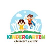 kindergarten logo icon design vector template