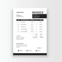 Clean and minimalist business invoice template, receipt voucher, sales invoice vector