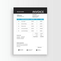 Clean and minimalist business invoice template, receipt voucher, sales invoice vector