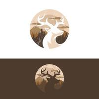 plantilla de vector de diseño de logotipo vintage de ciervo salvaje