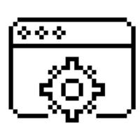 Development. Pixel Art Business Icon vector
