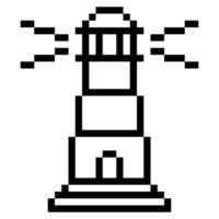 Lighthouse. Pixel Art Business Icon vector