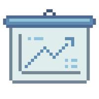 Presentation. Pixel Art Business Icon vector