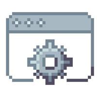 Development. Pixel Art Business Icon vector