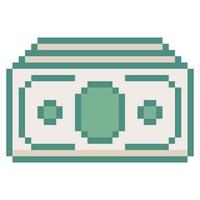 Banknote. Pixel Art Business Icon vector